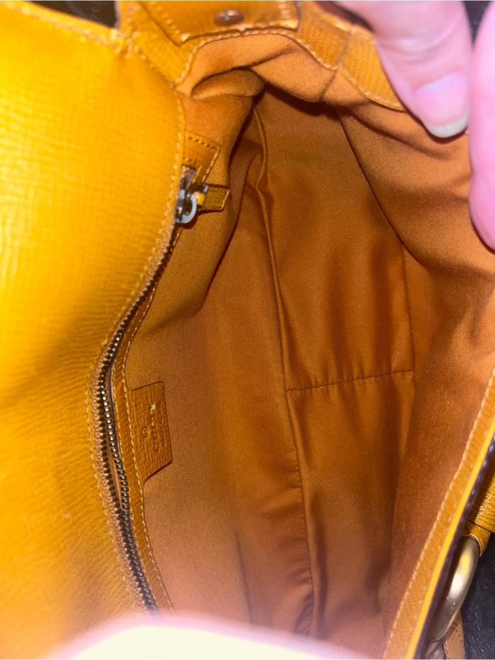 Gucci Yellow Mustard Leather Shoulder Bag with Horsebit Detail